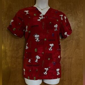 EUC Snoopy Chinese New Year Scrub Top